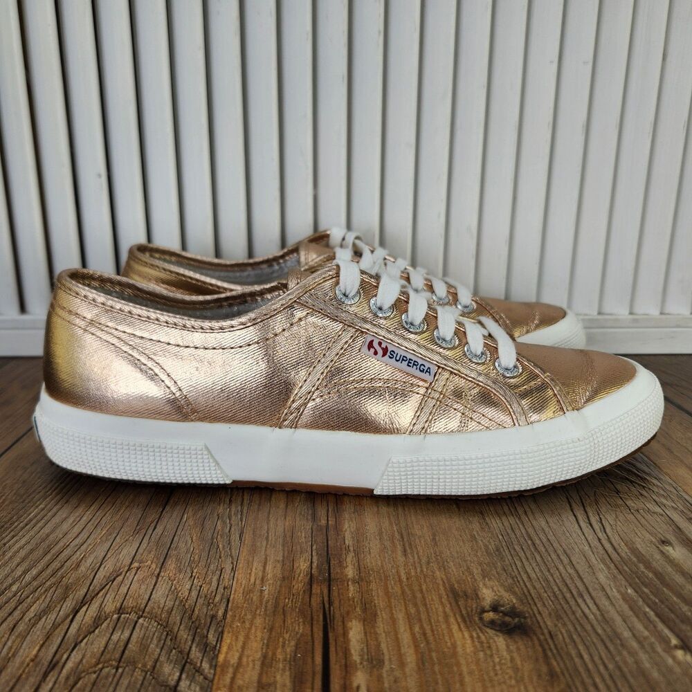 Superga 2750 COTMETU Womens Size 9.5 Rose Gold Metallic Sneakers Shoes S002HG0